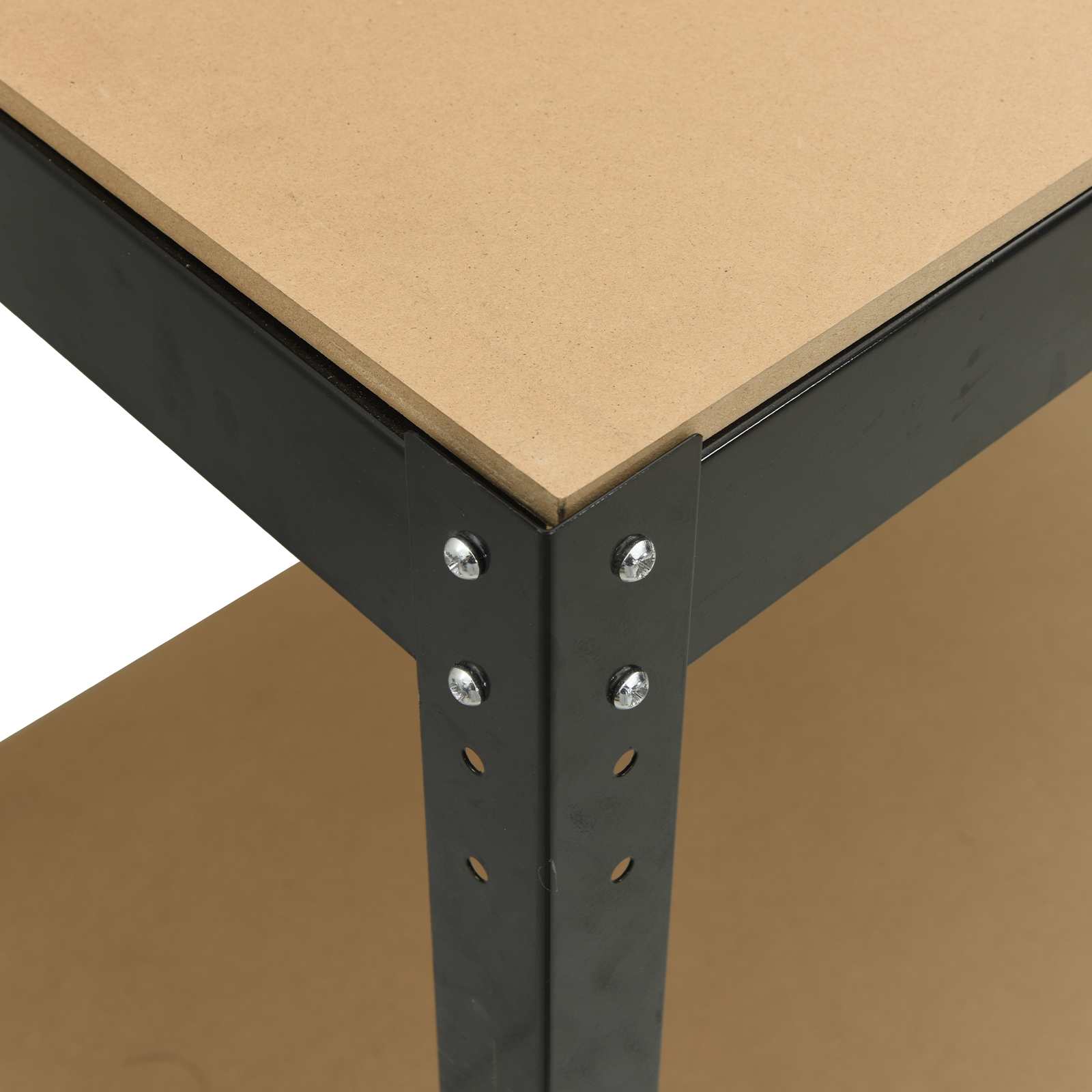 Werkbank Zwart 81 x 41 x 145 cm Bewerkt hout en metaal is nu te koop bij PeponiXL, paradijselijk wonen!