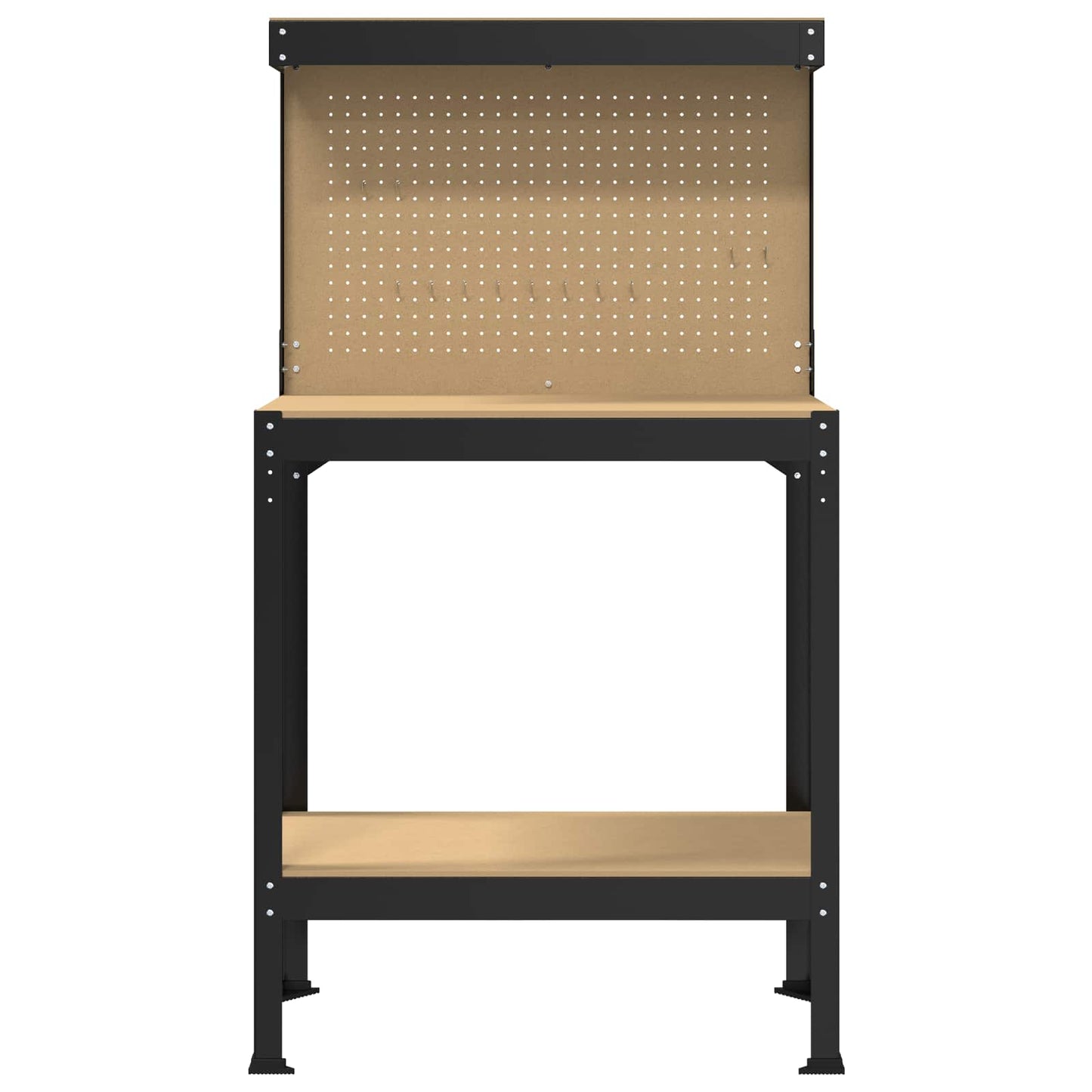 Werkbank Zwart 81 x 41 x 145 cm Bewerkt hout en metaal is nu te koop bij PeponiXL, paradijselijk wonen!