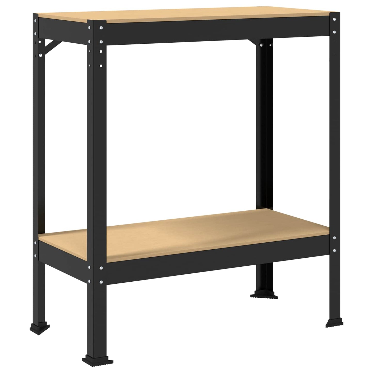 Werkbank met plank Zwart 81 x 41 x 91 cm Bewerkt hout en metaal is nu te koop bij PeponiXL, paradijselijk wonen!