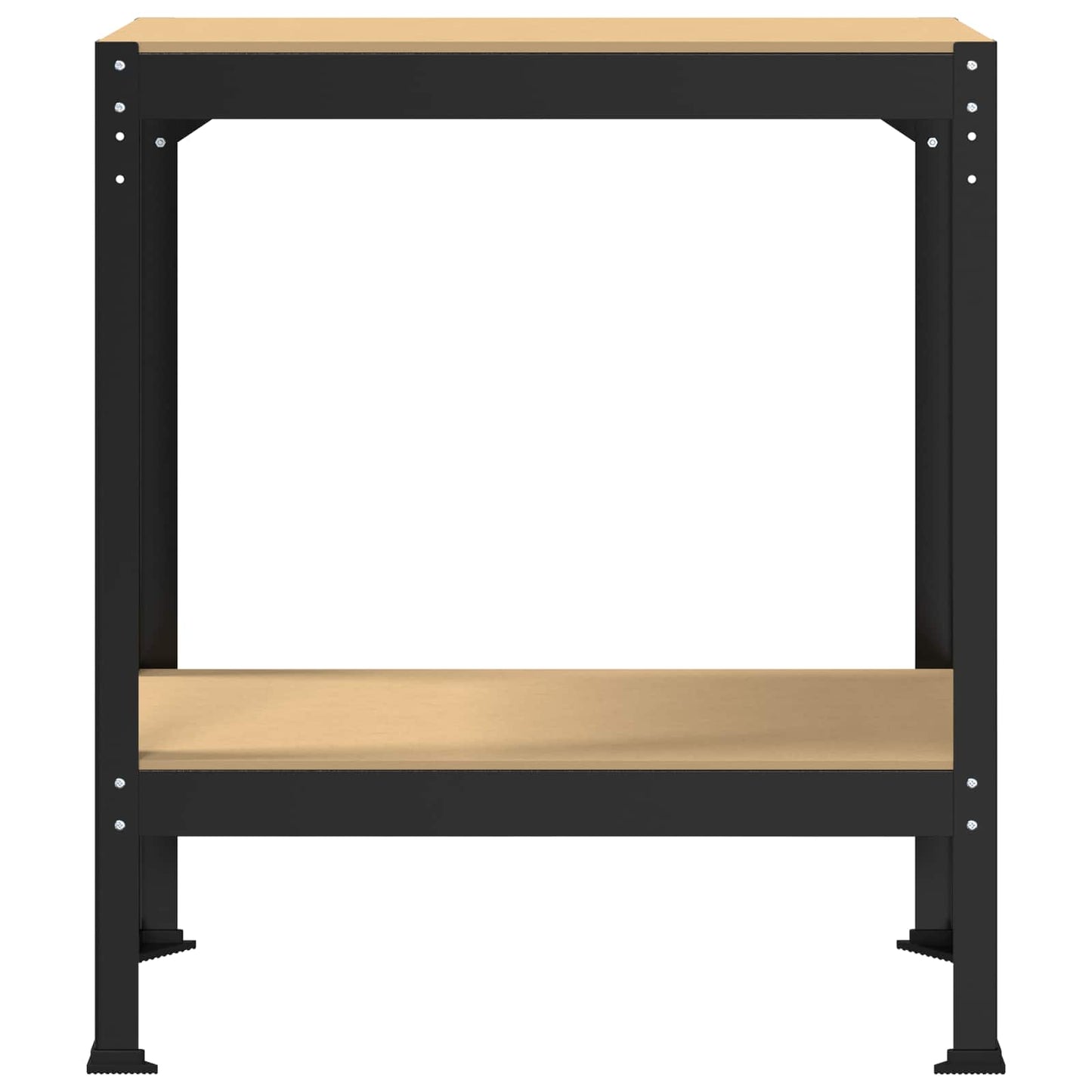 Werkbank met plank Zwart 81 x 41 x 91 cm Bewerkt hout en metaal is nu te koop bij PeponiXL, paradijselijk wonen!