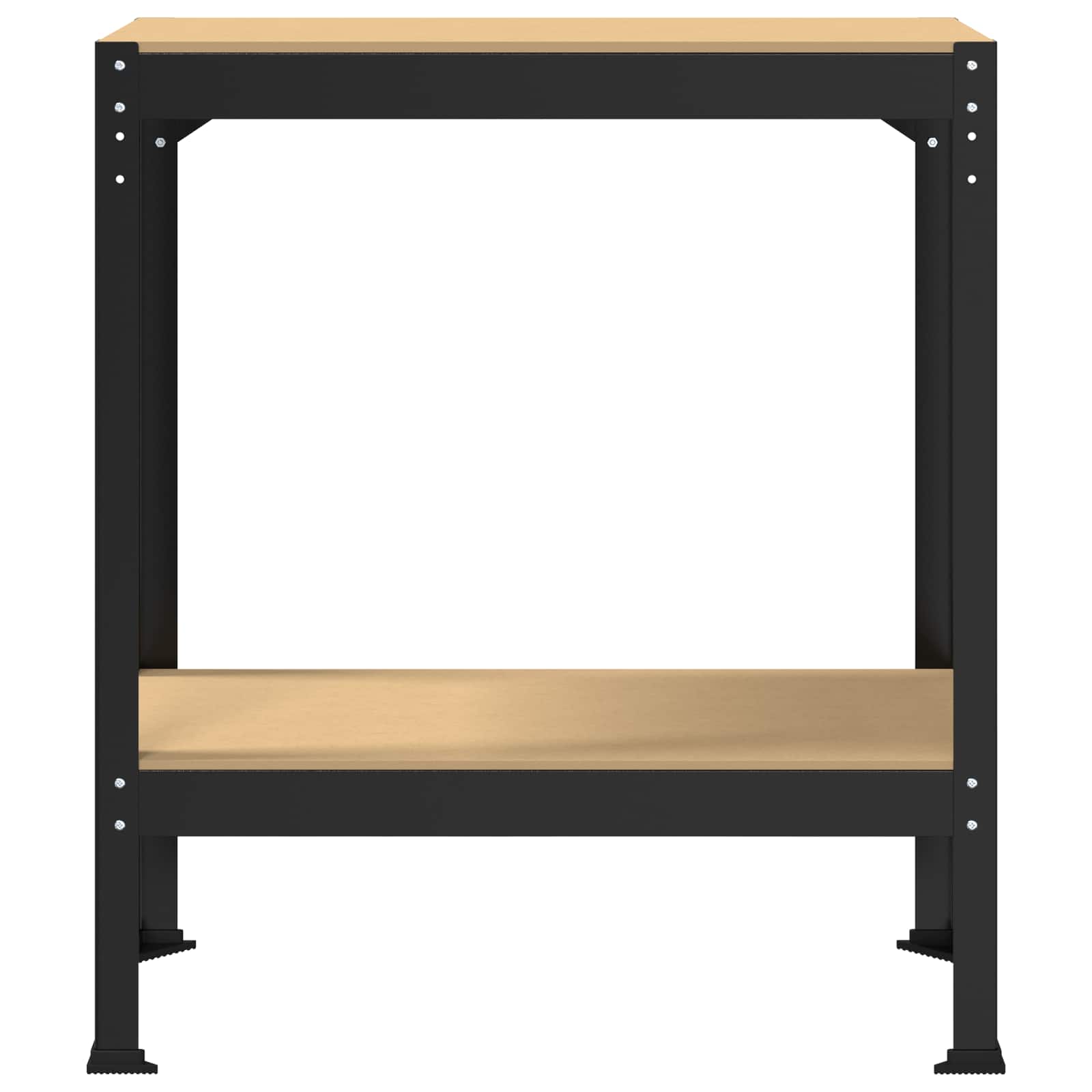 Werkbank met plank Zwart 81 x 41 x 91 cm Bewerkt hout en metaal is nu te koop bij PeponiXL, paradijselijk wonen!