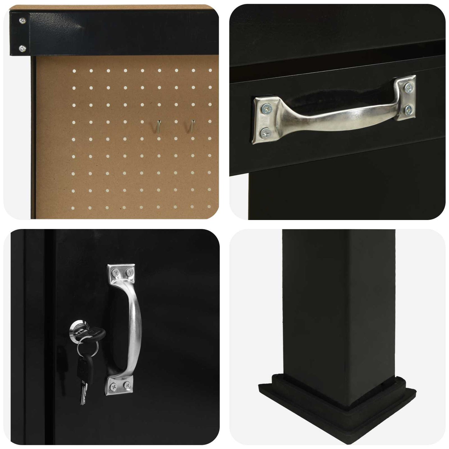 Werkbanken met lade Zwart 81 x 41 x 145 cm Bewerkt hout is nu te koop bij PeponiXL, paradijselijk wonen!