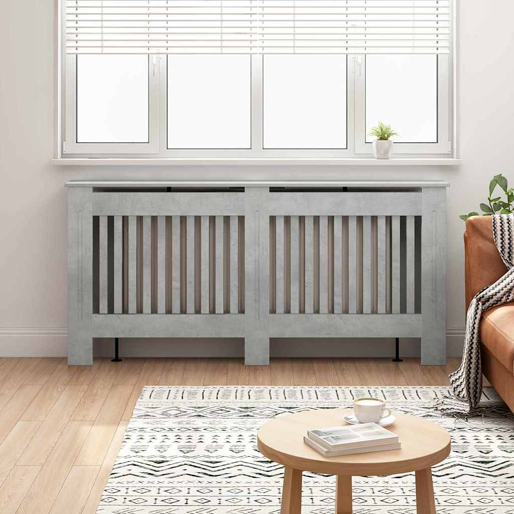 Radiatorafdekking Beton Grijs 172 x 19 x 81,5 cm Bewerkt hout is nu te koop bij PeponiXL, paradijselijk wonen!