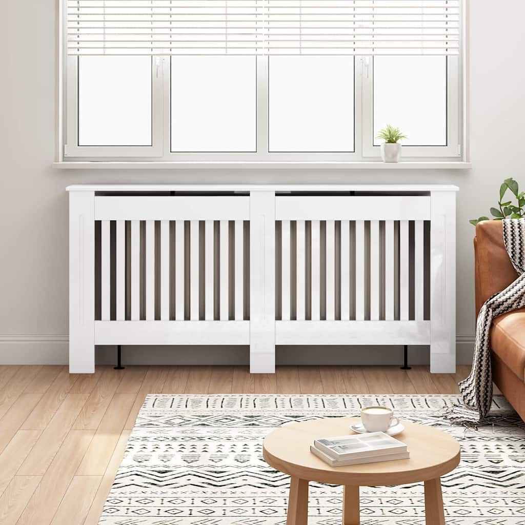 Radiatorafdekking Hoogglans wit 172 x 19 x 81,5 cm Bewerkt hout is nu te koop bij PeponiXL, paradijselijk wonen!