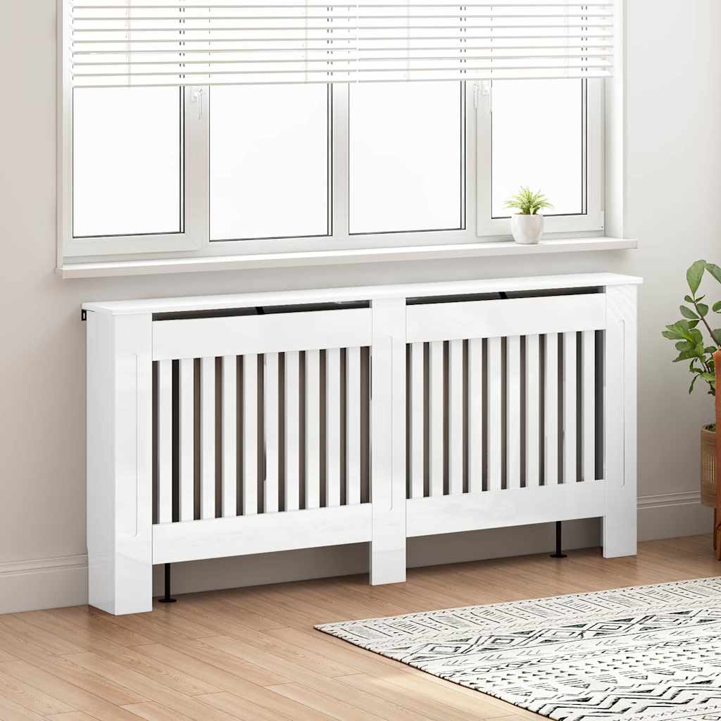 Radiatorafdekking Hoogglans wit 172 x 19 x 81,5 cm Bewerkt hout is nu te koop bij PeponiXL, paradijselijk wonen!