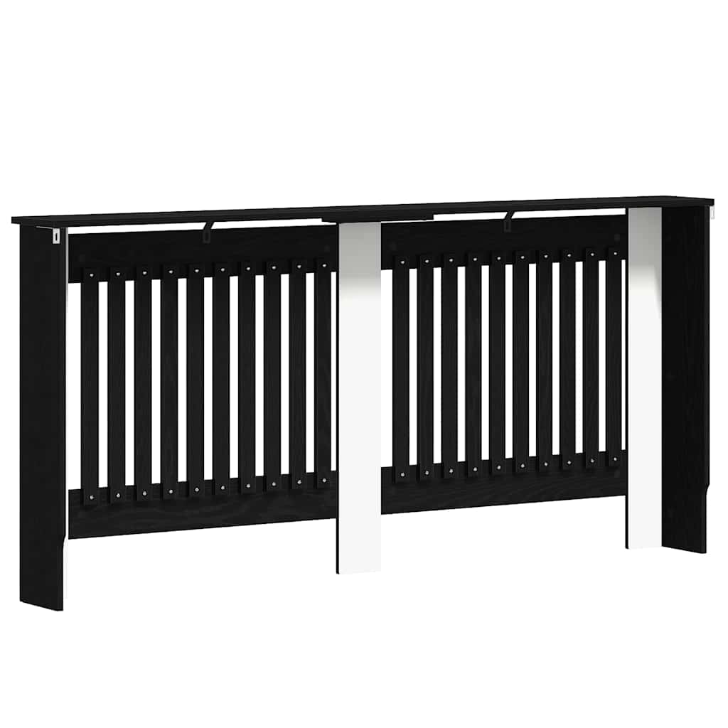 Radiatorafdekking Zwart Eiken 172 x 19 x 81,5 cm Bewerkt hout is nu te koop bij PeponiXL, paradijselijk wonen!