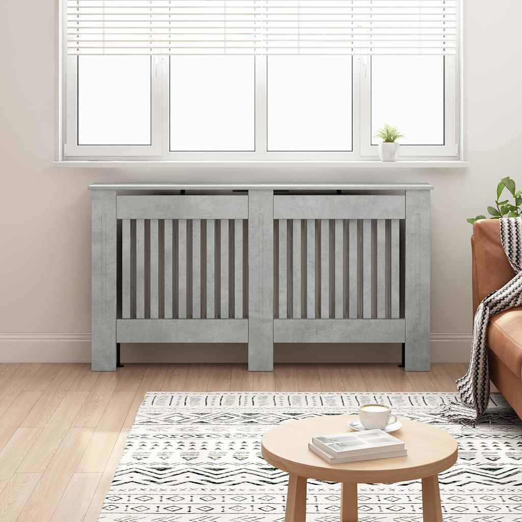 Radiatorafdekking Beton Grijs 152 x 19 x 81,5 cm Bewerkt hout is nu te koop bij PeponiXL, paradijselijk wonen!