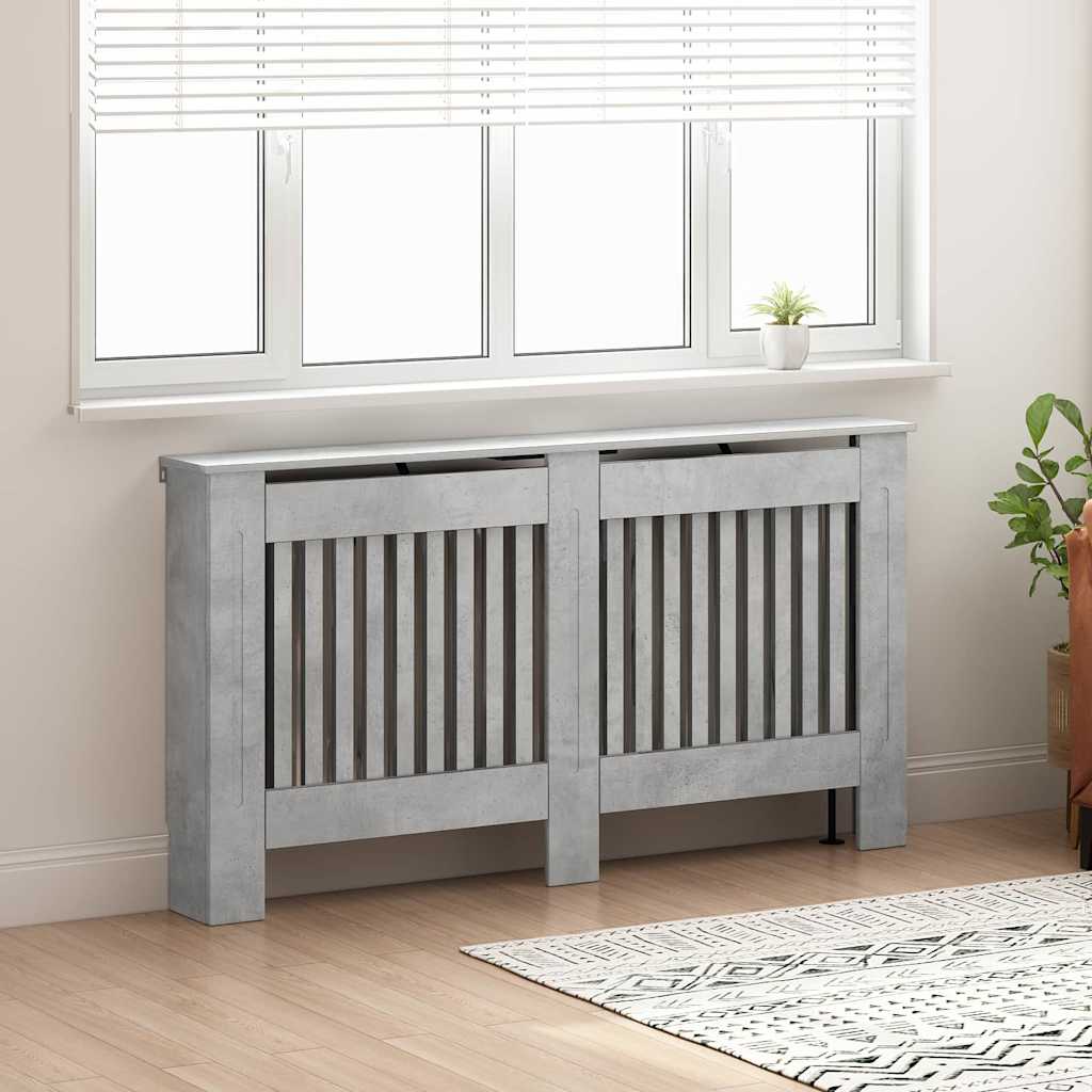 Radiatorafdekking Beton Grijs 152 x 19 x 81,5 cm Bewerkt hout is nu te koop bij PeponiXL, paradijselijk wonen!