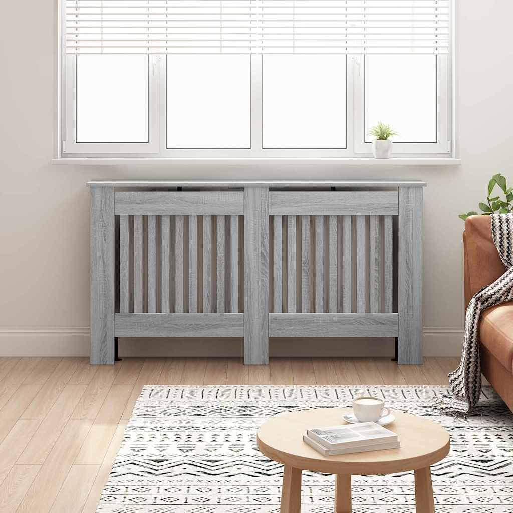 Radiatorafdekking Grijs Sonoma 152 x 19 x 81,5 cm Bewerkt hout is nu te koop bij PeponiXL, paradijselijk wonen!