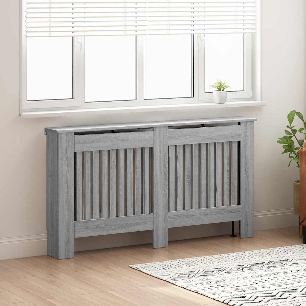 Radiatorafdekking Grijs Sonoma 152 x 19 x 81,5 cm Bewerkt hout is nu te koop bij PeponiXL, paradijselijk wonen!