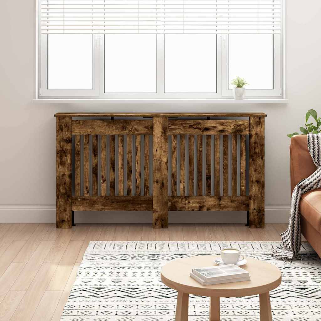 Radiatorafdekking Gerookt eiken 152 x 19 x 81,5 cm Bewerkt hout is nu te koop bij PeponiXL, paradijselijk wonen!