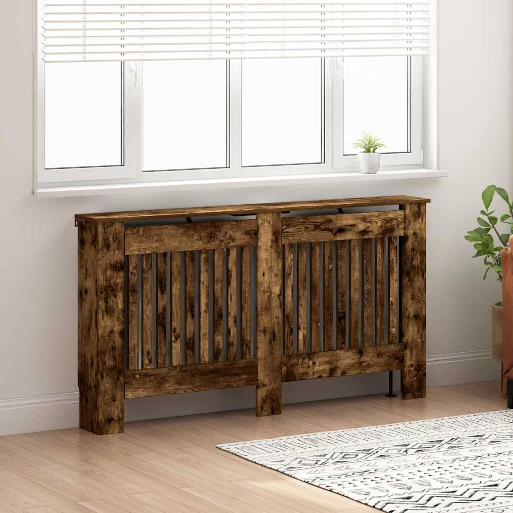 Radiatorafdekking Gerookt eiken 152 x 19 x 81,5 cm Bewerkt hout is nu te koop bij PeponiXL, paradijselijk wonen!