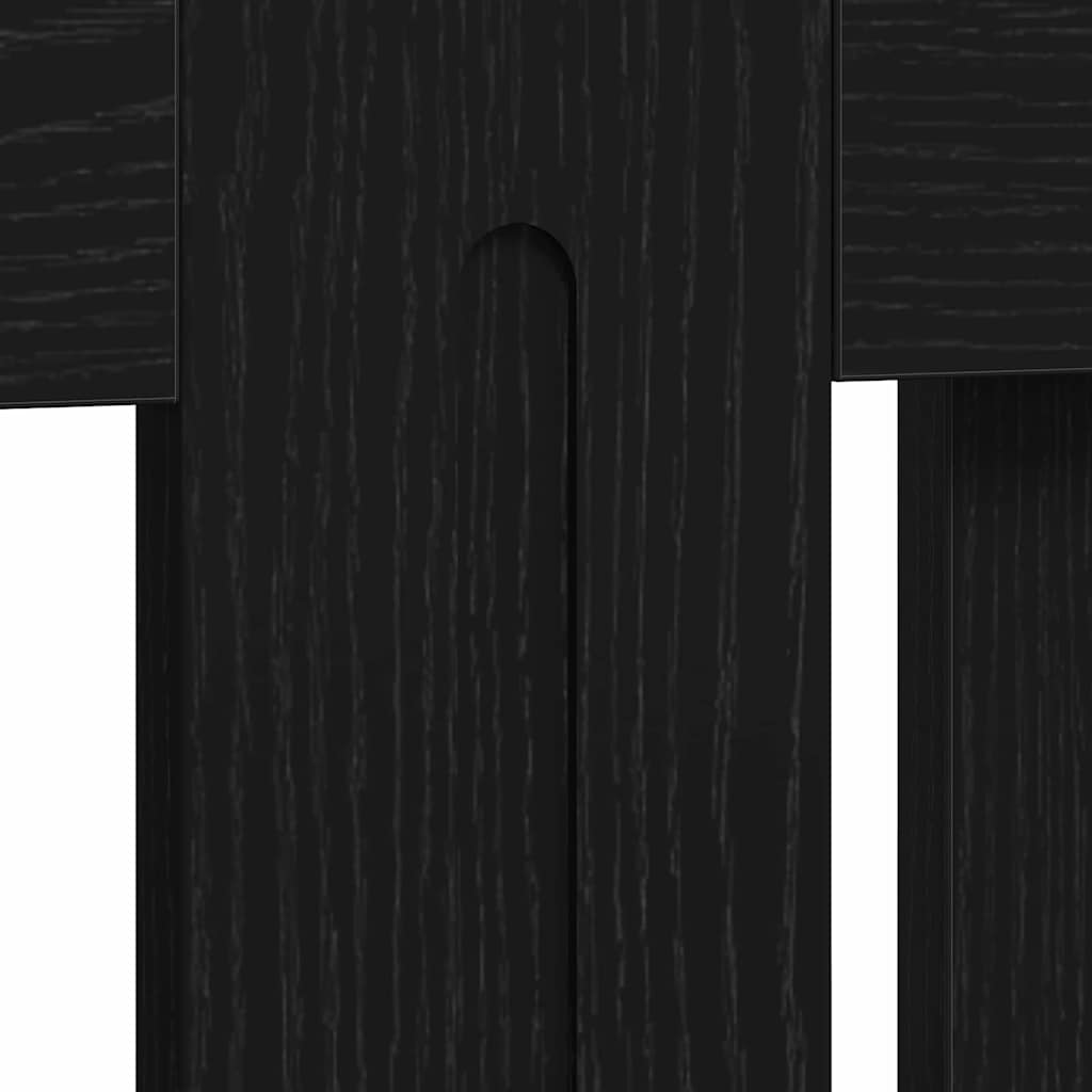 Radiatorafdekking Zwart Eiken 152 x 19 x 81,5 cm Bewerkt hout is nu te koop bij PeponiXL, paradijselijk wonen!