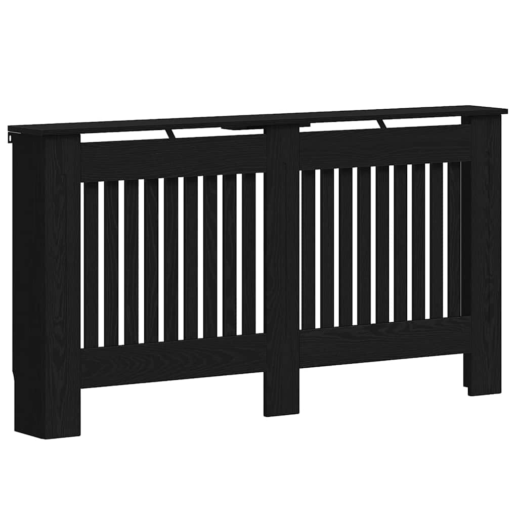 Radiatorafdekking Zwart Eiken 152 x 19 x 81,5 cm Bewerkt hout is nu te koop bij PeponiXL, paradijselijk wonen!