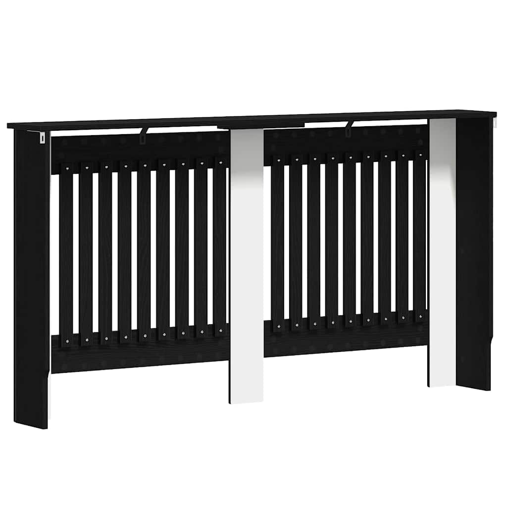 Radiatorafdekking Zwart Eiken 152 x 19 x 81,5 cm Bewerkt hout is nu te koop bij PeponiXL, paradijselijk wonen!