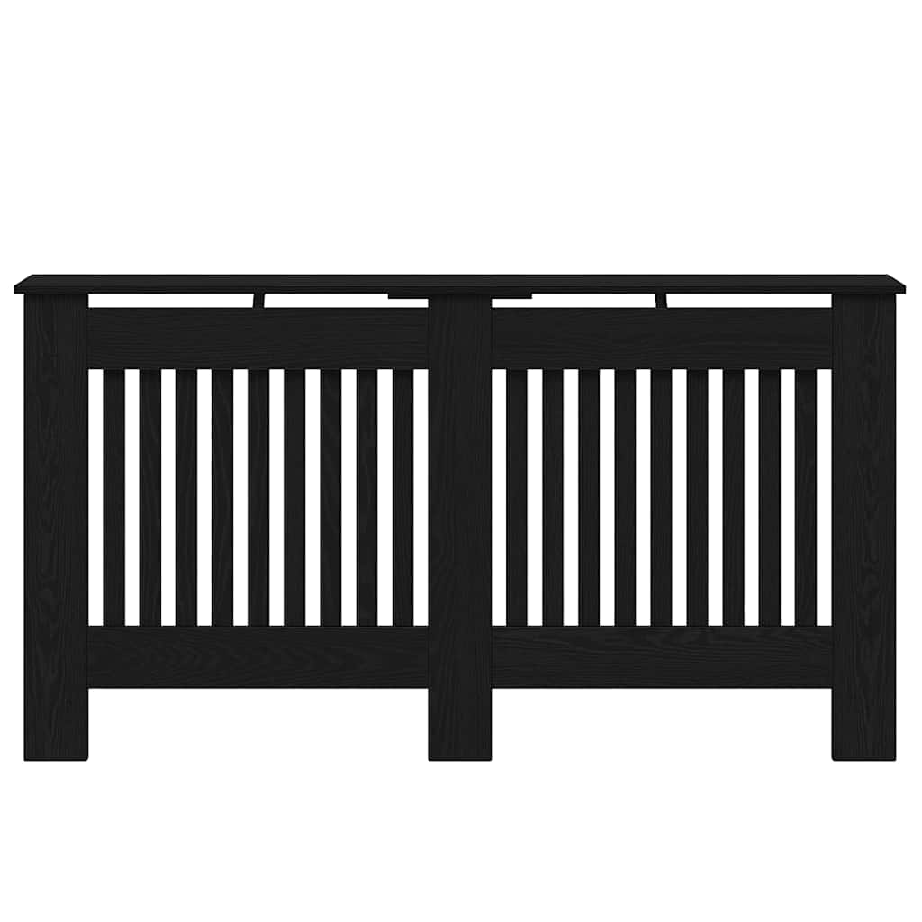 Radiatorafdekking Zwart Eiken 152 x 19 x 81,5 cm Bewerkt hout is nu te koop bij PeponiXL, paradijselijk wonen!