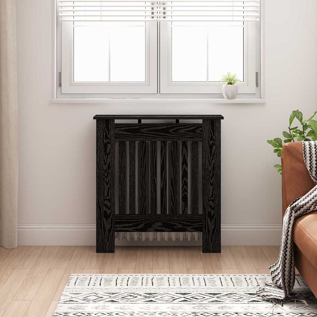 Radiatorafdekking Zwart Eiken 78 x 19 x 81,5 cm Bewerkt hout is nu te koop bij PeponiXL, paradijselijk wonen!