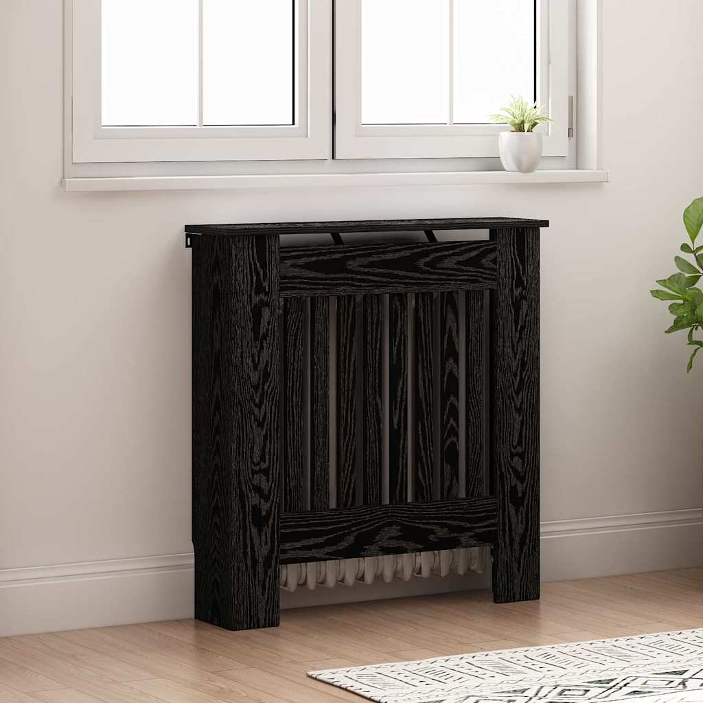Radiatorafdekking Zwart Eiken 78 x 19 x 81,5 cm Bewerkt hout is nu te koop bij PeponiXL, paradijselijk wonen!