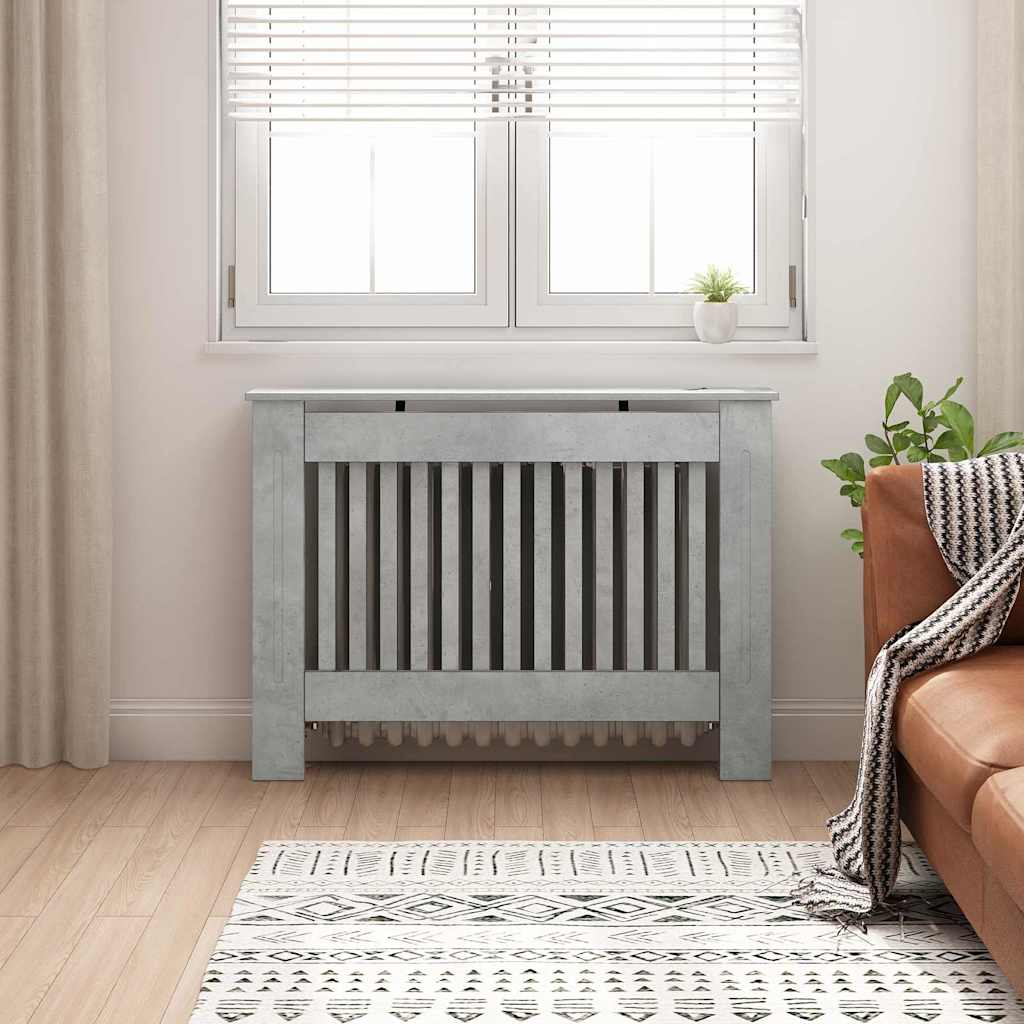 Radiatorafdekking Beton Grijs 112 x 19 x 81,5 cm Bewerkt hout is nu te koop bij PeponiXL, paradijselijk wonen!