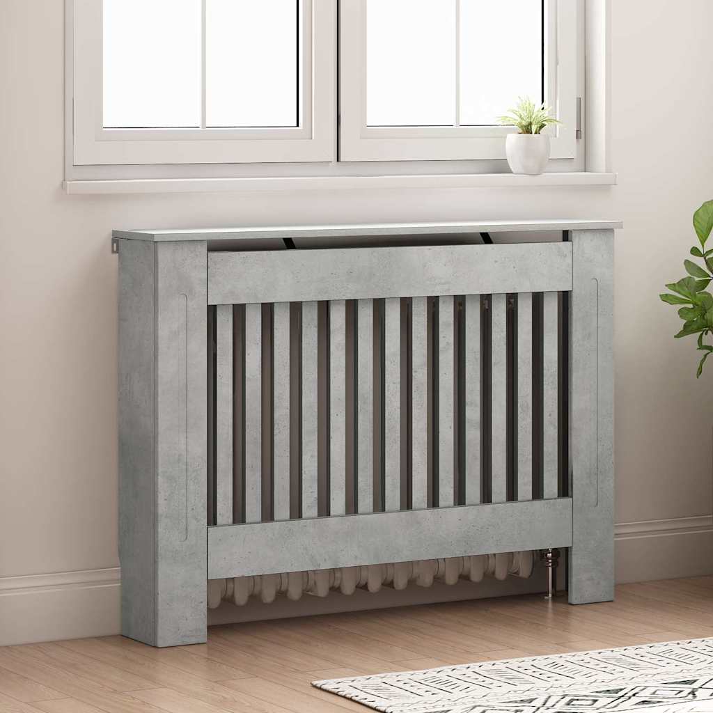 Radiatorafdekking Beton Grijs 112 x 19 x 81,5 cm Bewerkt hout is nu te koop bij PeponiXL, paradijselijk wonen!