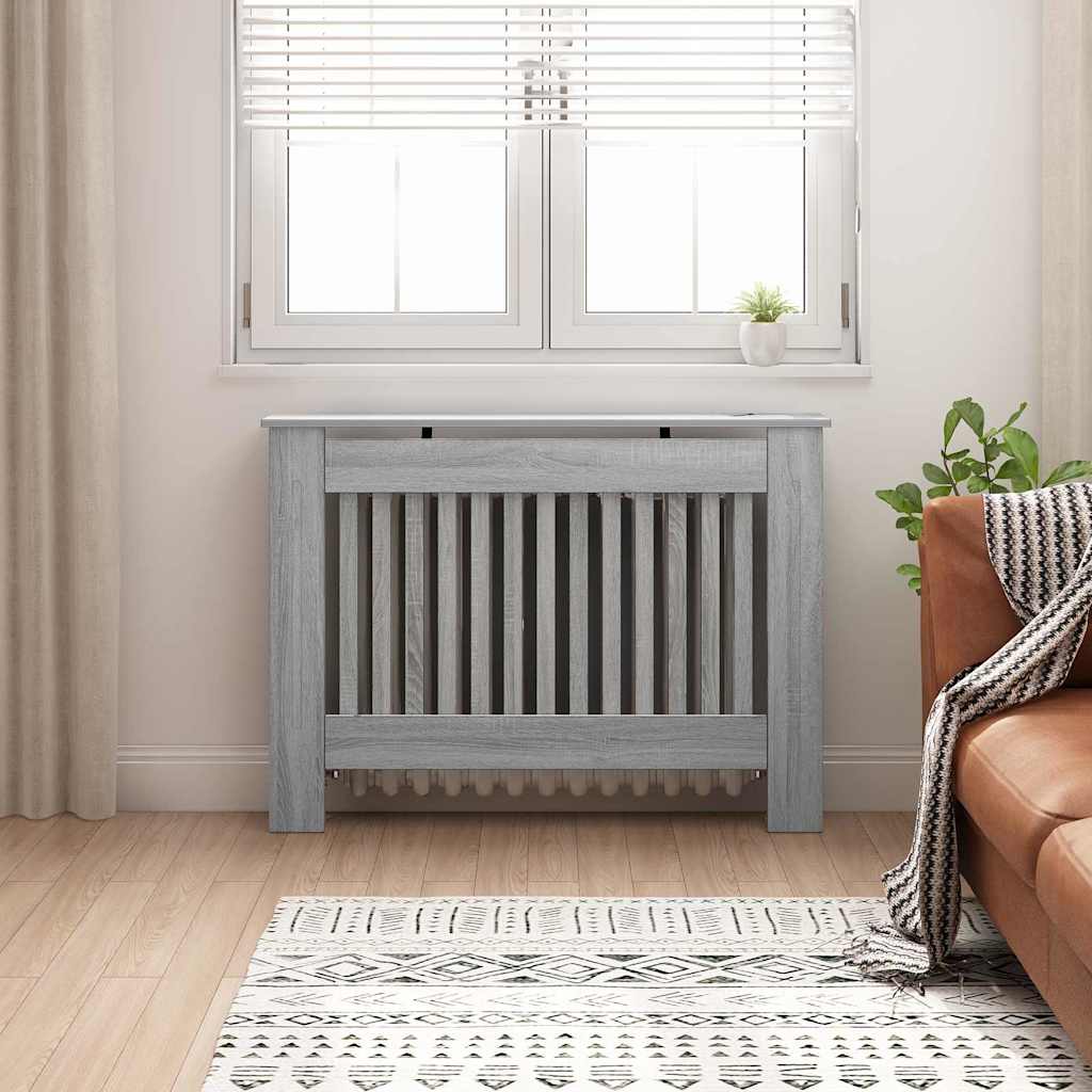Radiatorafdekking Grijs Sonoma 112 x 19 x 81,5 cm Bewerkt hout is nu te koop bij PeponiXL, paradijselijk wonen!