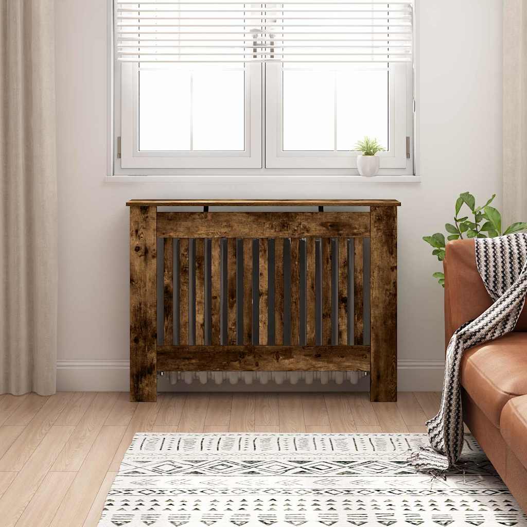 Radiatorafdekking Gerookt eiken 112 x 19 x 81,5 cm Bewerkt hout is nu te koop bij PeponiXL, paradijselijk wonen!