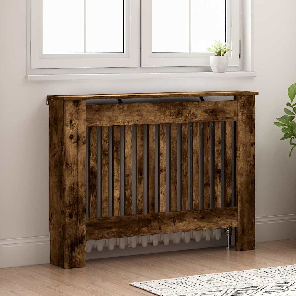Radiatorafdekking Gerookt eiken 112 x 19 x 81,5 cm Bewerkt hout is nu te koop bij PeponiXL, paradijselijk wonen!