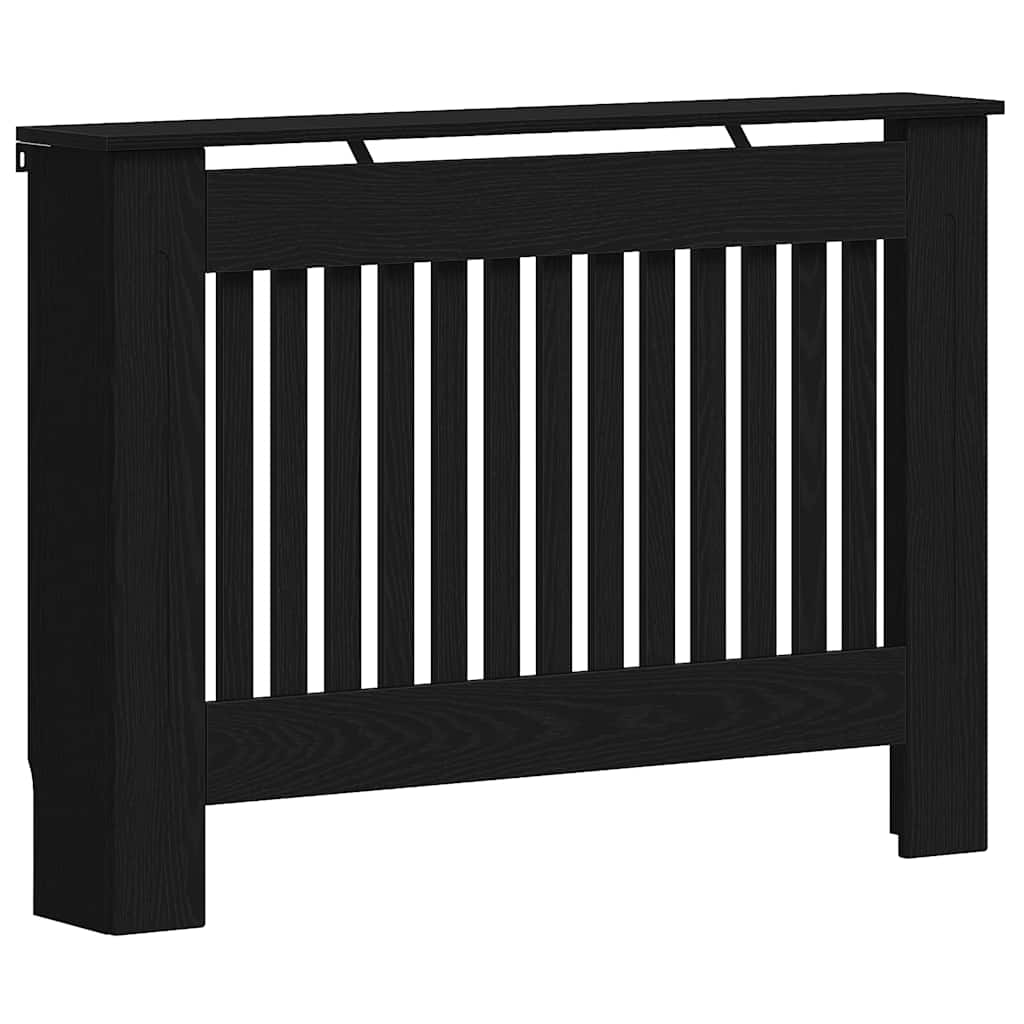 Radiatorafdekking Zwart Eiken 112 x 19 x 81,5 cm Bewerkt hout is nu te koop bij PeponiXL, paradijselijk wonen!