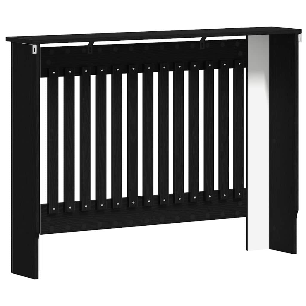 Radiatorafdekking Zwart Eiken 112 x 19 x 81,5 cm Bewerkt hout is nu te koop bij PeponiXL, paradijselijk wonen!