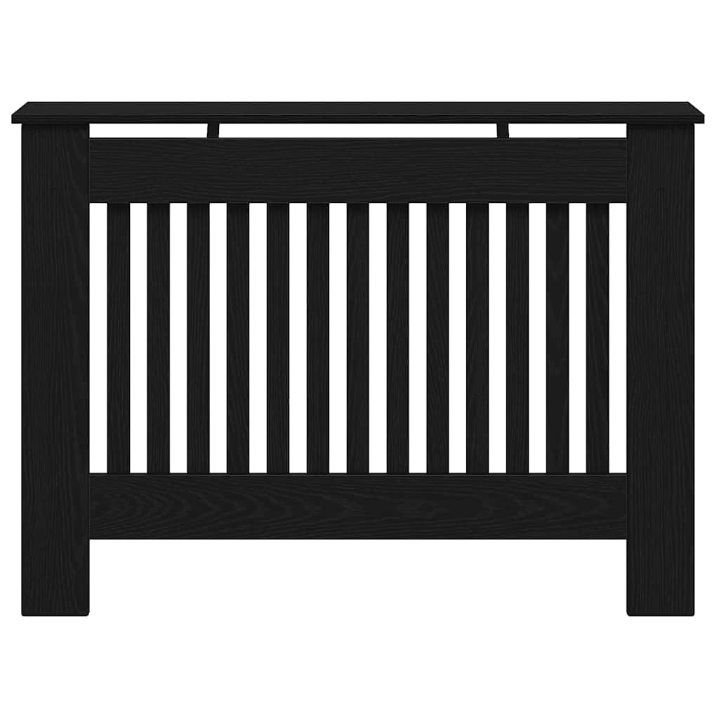 Radiatorafdekking Zwart Eiken 112 x 19 x 81,5 cm Bewerkt hout is nu te koop bij PeponiXL, paradijselijk wonen!