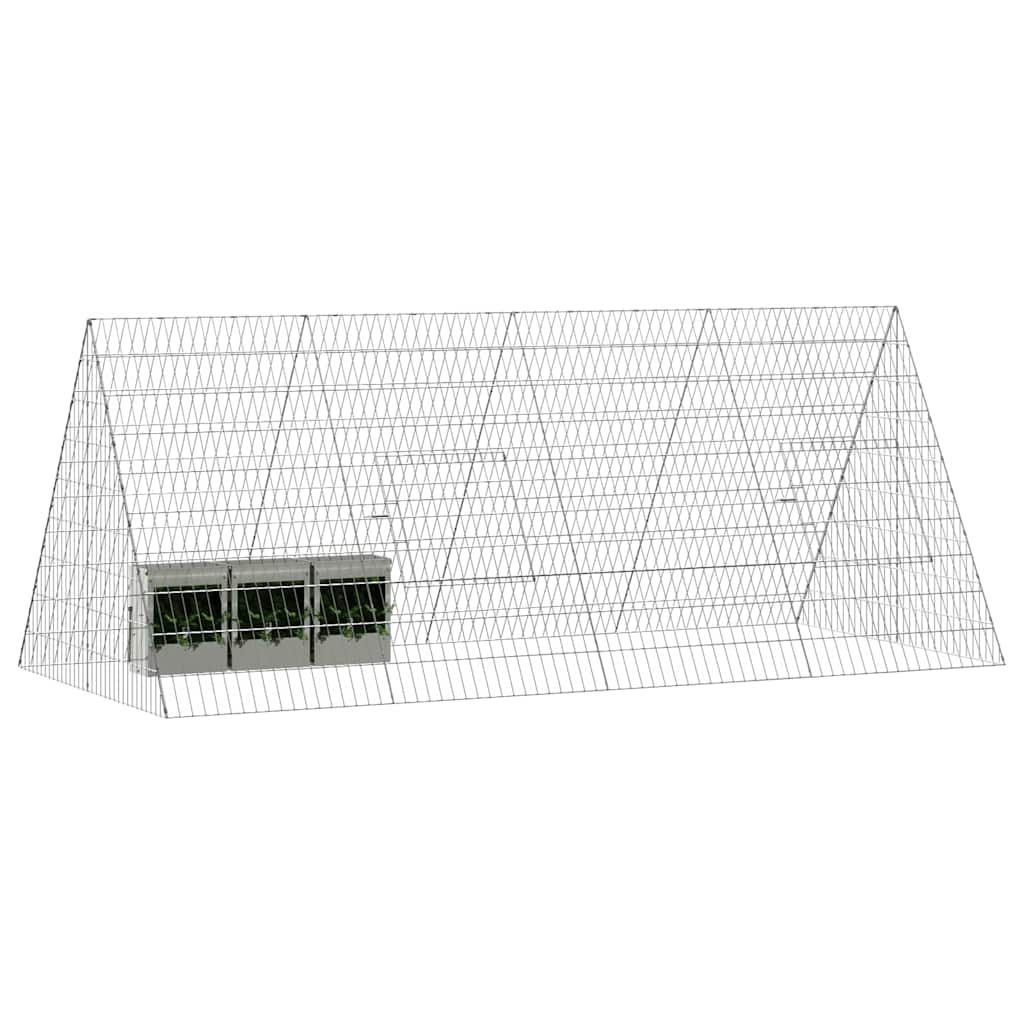 Konijnenkooi Zilver 215 x 100 x 85 cm Gegalvaniseerd staal is nu te koop bij PeponiXL, paradijselijk wonen!