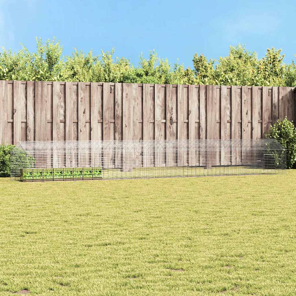 Konijnenkooi Zilver 400 x 78 x 78 cm Gegalvaniseerd staal is nu te koop bij PeponiXL, paradijselijk wonen!