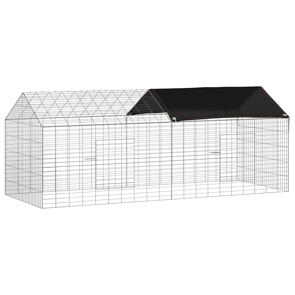 Konijnenkooi Zilver 200 x 78 x 78 cm Gegalvaniseerd staal is nu te koop bij PeponiXL, paradijselijk wonen!