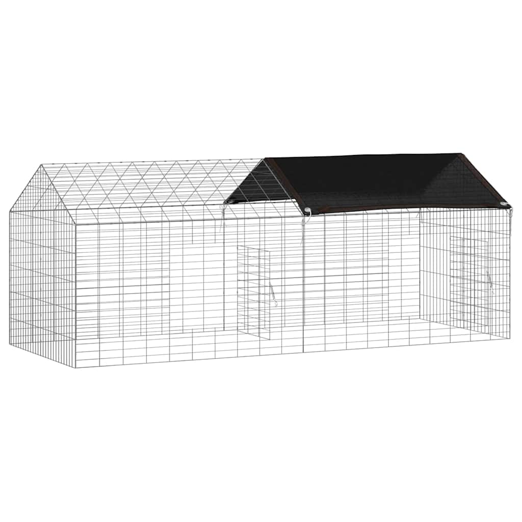 Konijnenkooi Zilver 200 x 78 x 78 cm Gegalvaniseerd staal is nu te koop bij PeponiXL, paradijselijk wonen!