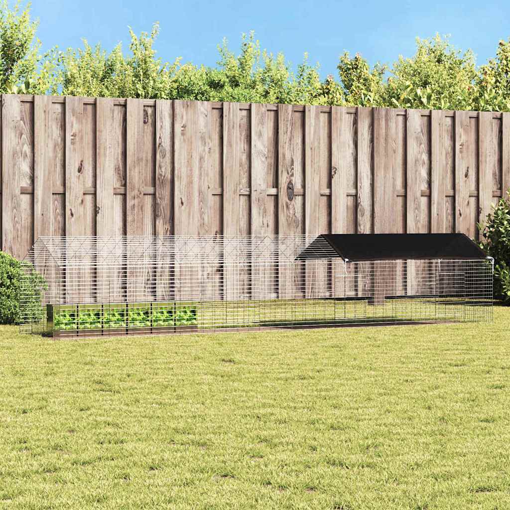 Konijnenkooi Zilver 400 x 78 x 78 cm Gegalvaniseerd staal is nu te koop bij PeponiXL, paradijselijk wonen!