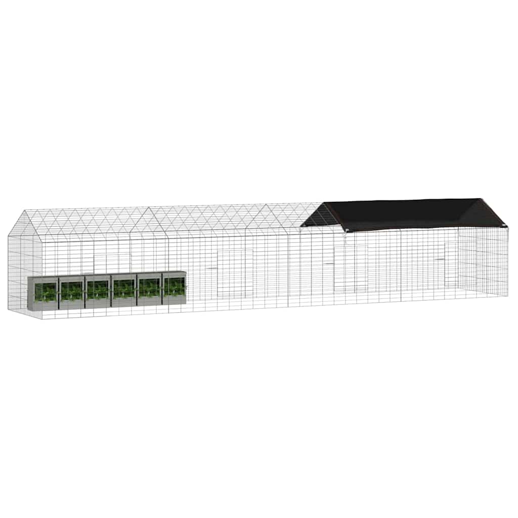 Konijnenkooi Zilver 400 x 78 x 78 cm Gegalvaniseerd staal is nu te koop bij PeponiXL, paradijselijk wonen!