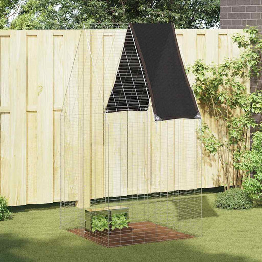 Konijnenkooi Zilver 100 x 100 x 210 cm Gegalvaniseerd staal is nu te koop bij PeponiXL, paradijselijk wonen!