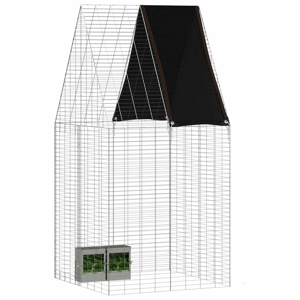 Konijnenkooi Zilver 100 x 100 x 210 cm Gegalvaniseerd staal is nu te koop bij PeponiXL, paradijselijk wonen!