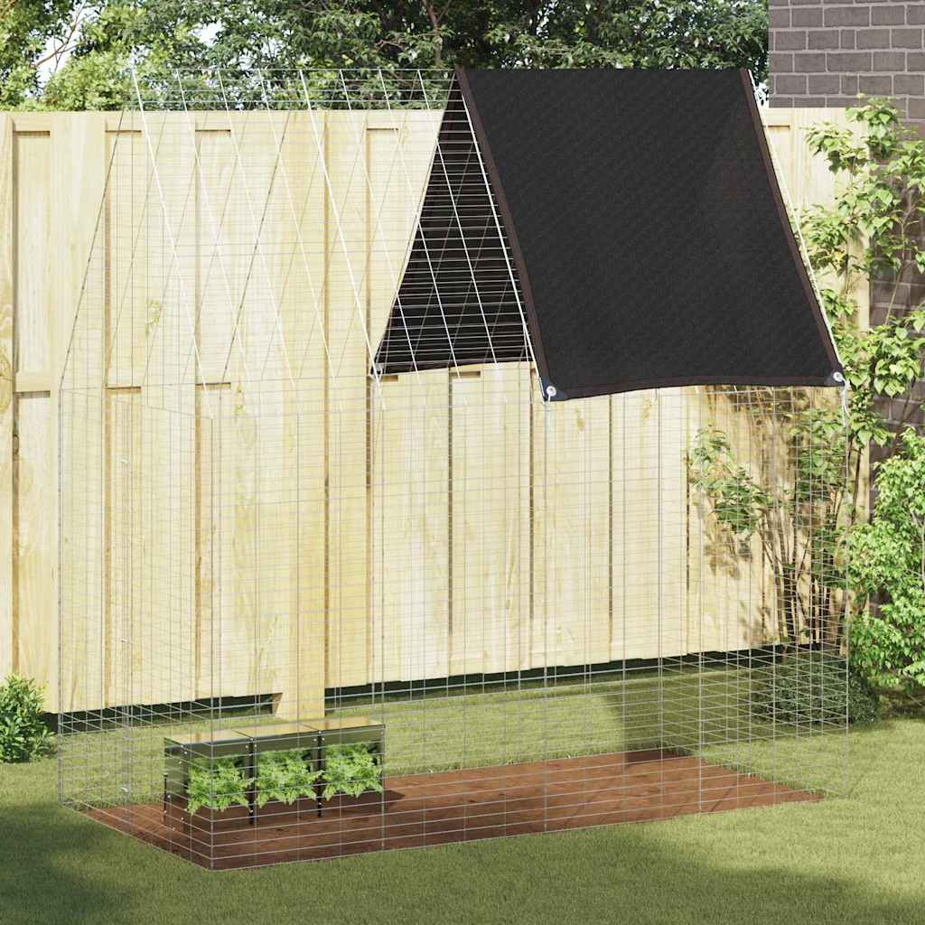 Konijnenkooi Zilver 200 x 100 x 210 cm Gegalvaniseerd staal is nu te koop bij PeponiXL, paradijselijk wonen!