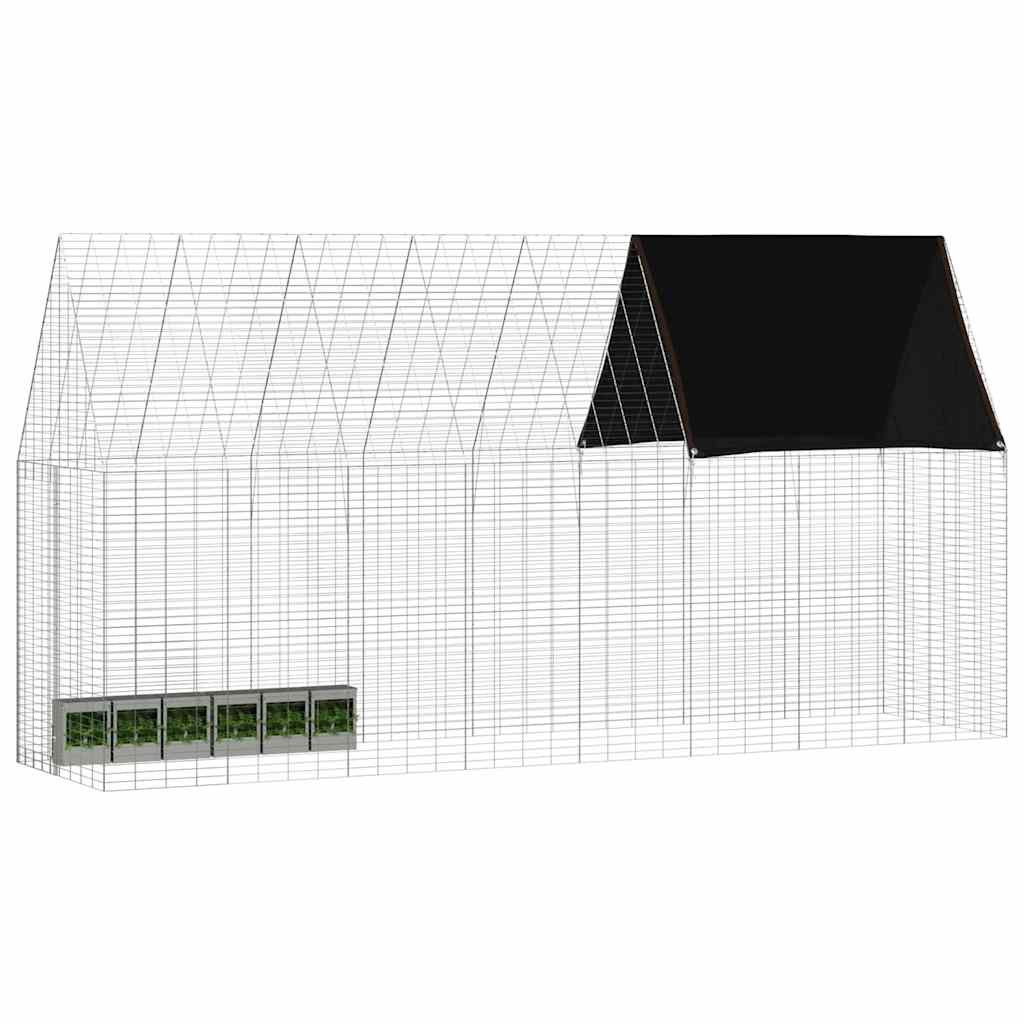 Konijnenkooi Zilver 400 x 100 x 210 cm Gegalvaniseerd staal is nu te koop bij PeponiXL, paradijselijk wonen!