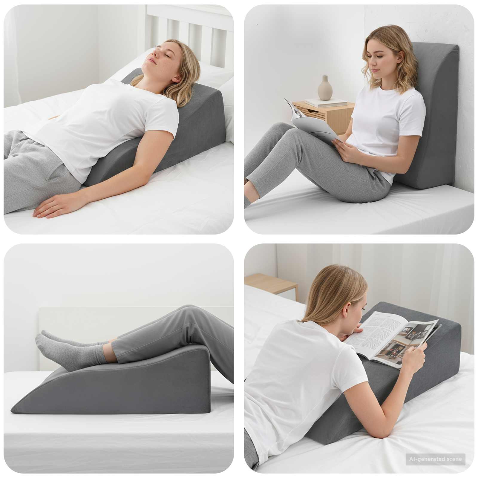 Been Kussen Grijs 68 x 41 x 21 cm PU Schuim is nu te koop bij PeponiXL, paradijselijk wonen!