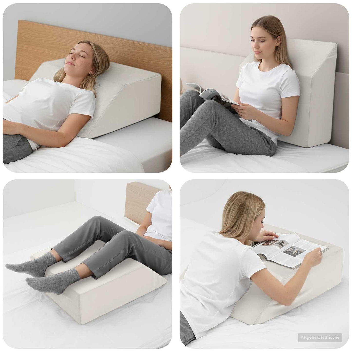 Been Kussen Effen Wit 63 x 52 x 19,5 cm PU Schuim is nu te koop bij PeponiXL, paradijselijk wonen!