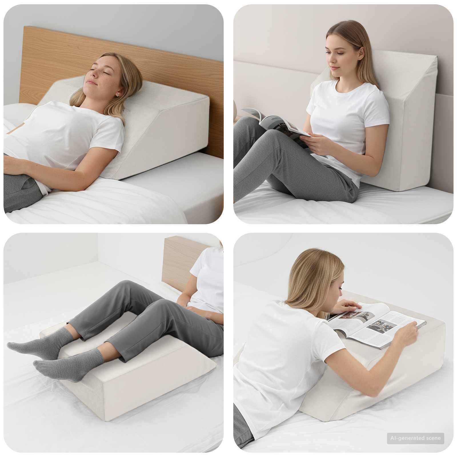 Been Kussen Effen Wit 63 x 52 x 19,5 cm PU Schuim is nu te koop bij PeponiXL, paradijselijk wonen!