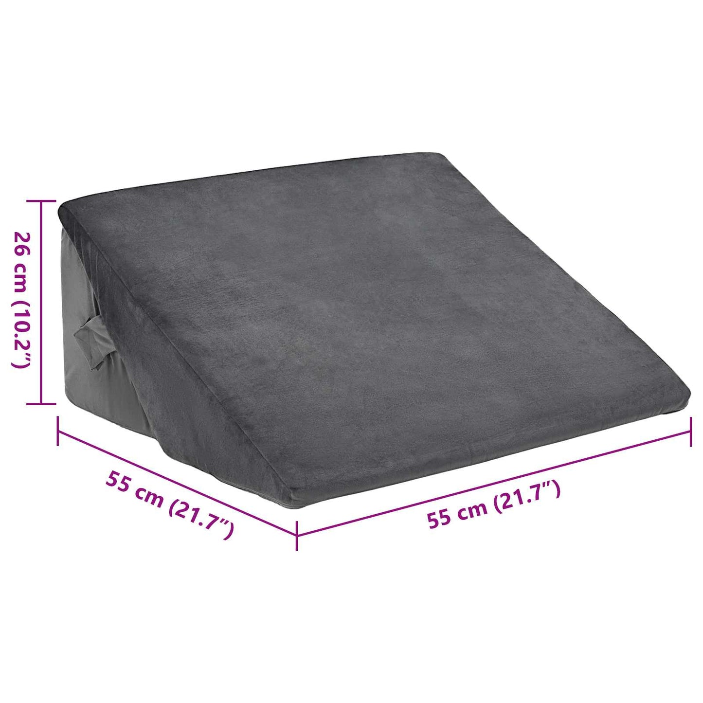 Wedge Kussen Grijs 55 x 55 x 26 cm Traagschuim is nu te koop bij PeponiXL, paradijselijk wonen!