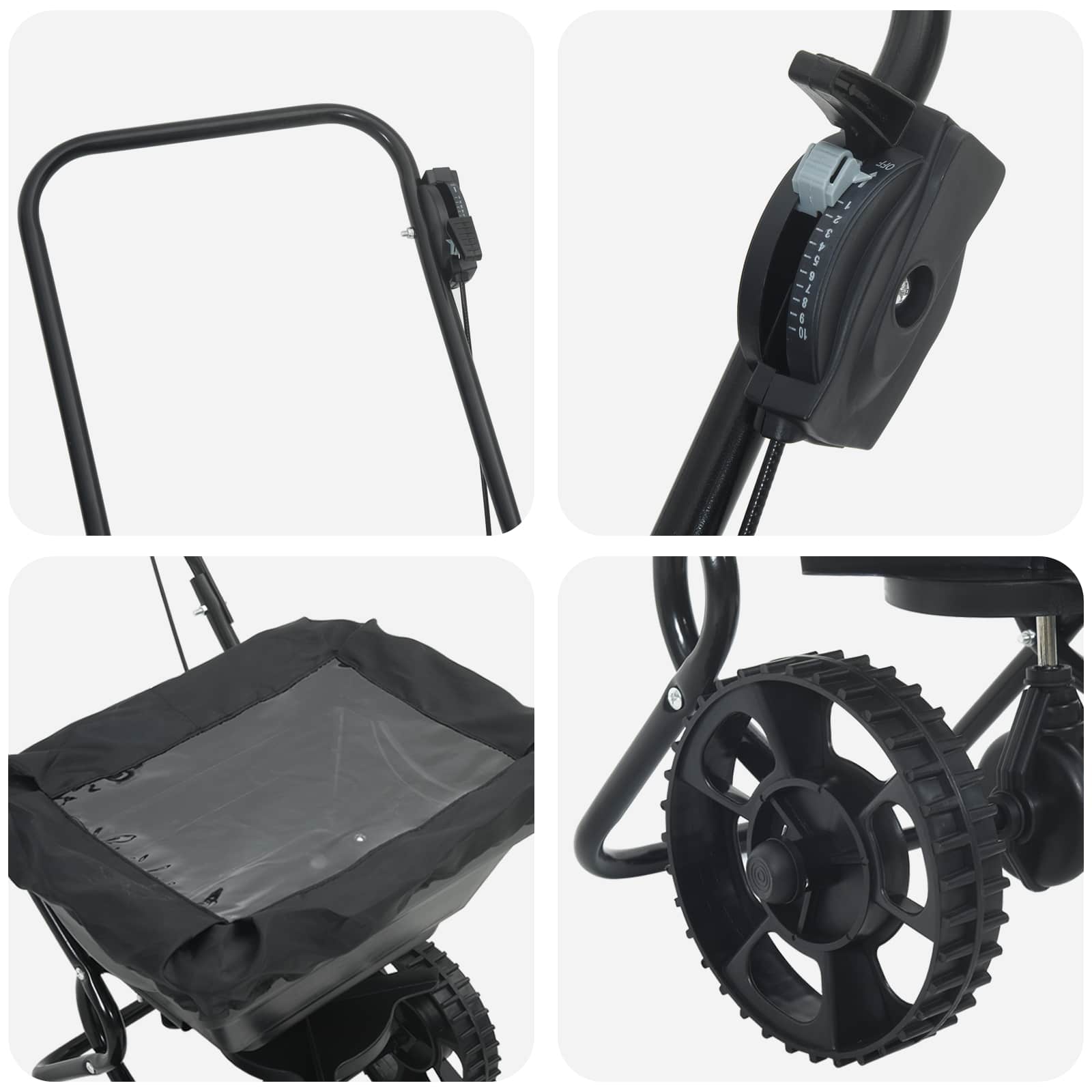 Strooiwagen Zwart 82 x 46 x 75 cm PVC en staal is nu te koop bij PeponiXL, paradijselijk wonen!