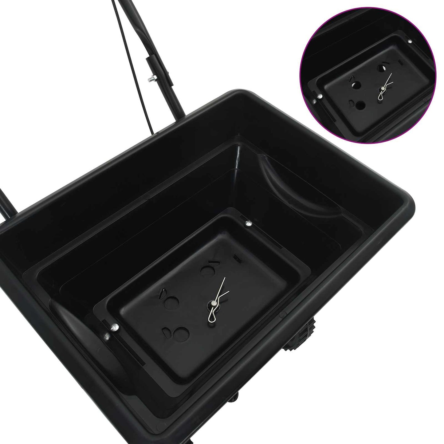 Strooiwagen Zwart 82 x 46 x 75 cm PVC en staal is nu te koop bij PeponiXL, paradijselijk wonen!