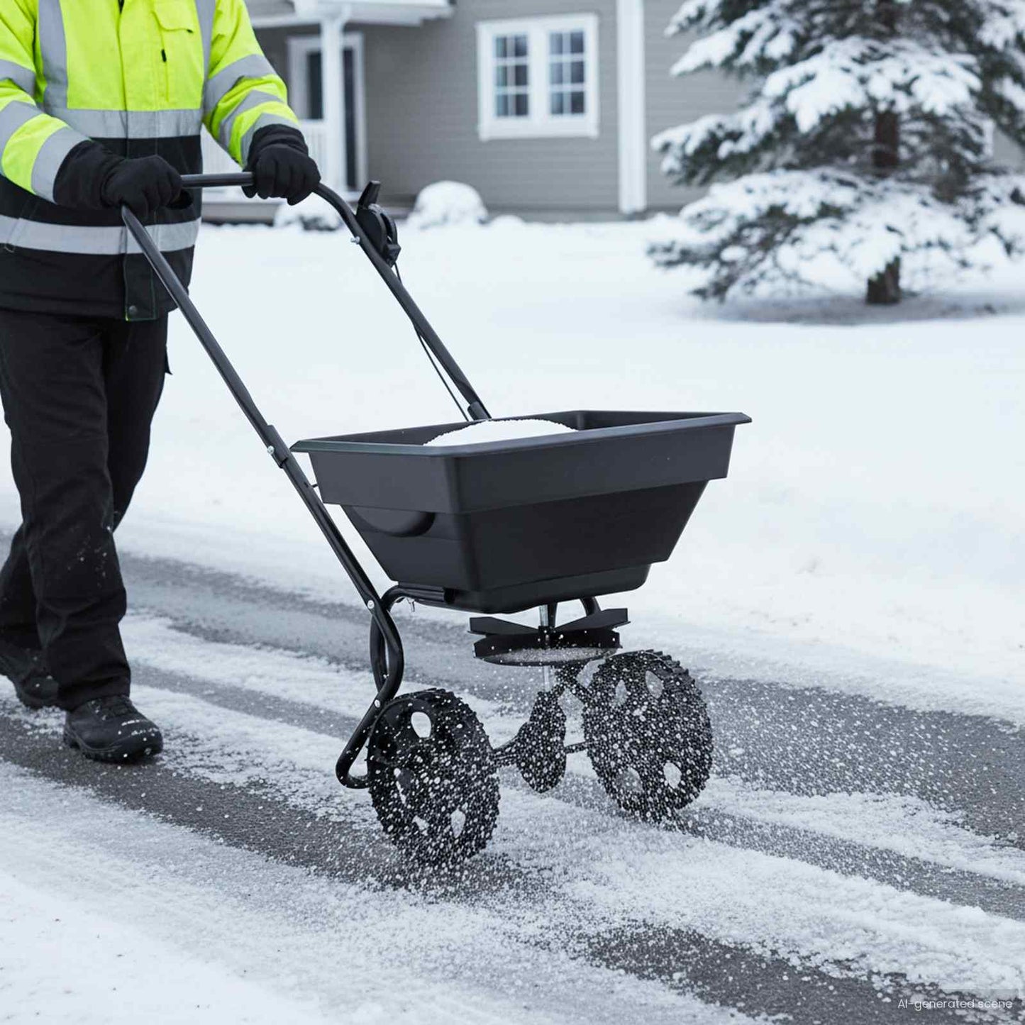 Strooiwagen Zwart 82 x 46 x 75 cm PVC en staal is nu te koop bij PeponiXL, paradijselijk wonen!