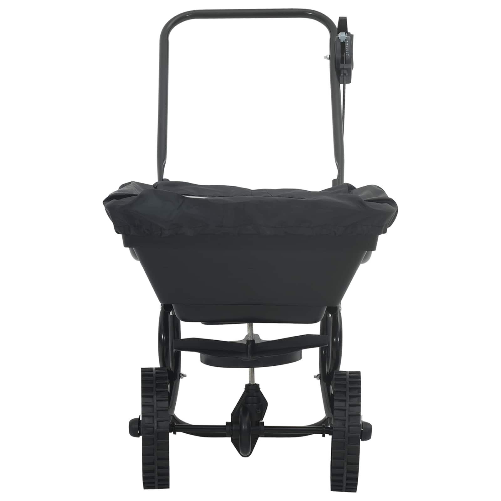 Strooiwagen Zwart 82 x 46 x 75 cm PVC en staal is nu te koop bij PeponiXL, paradijselijk wonen!