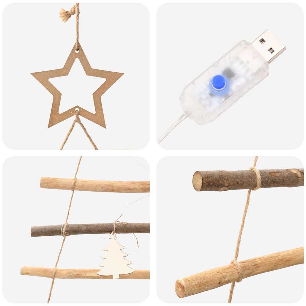 Kerstboom met 50 LED Naturel 120 cm massief essenhout is nu te koop bij PeponiXL, paradijselijk wonen!