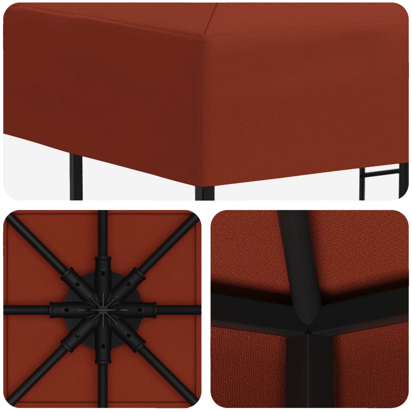 Prieel 3 x 3 m Terracotta Polyester en staal 190 gsm is nu te koop bij PeponiXL, paradijselijk wonen!